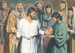 42 Disciples touch Jesus hands